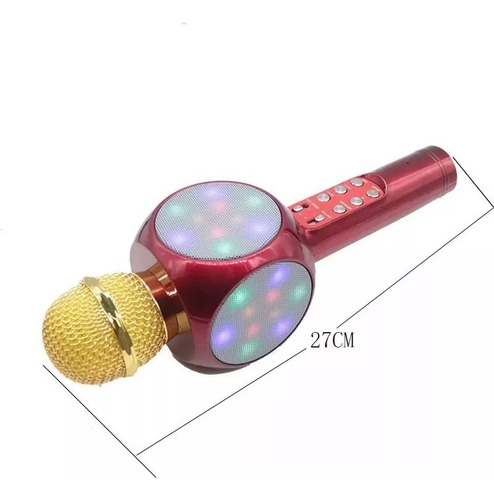 Microfono Inalambrico Karaoke Bocina Bluetooth Fm Radio Led Color Azar - 240067