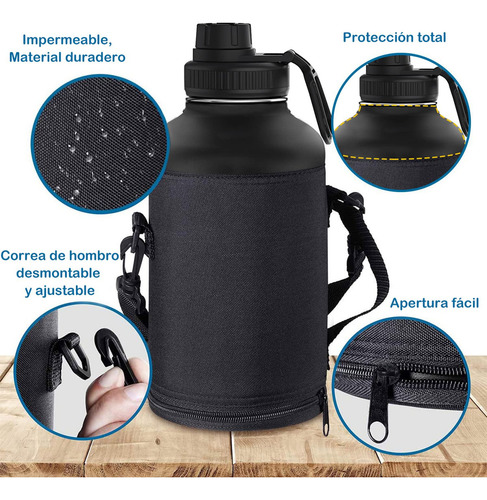 1920ml/64oz Termo De Acero Inoxidable,termo De Agua Con 2