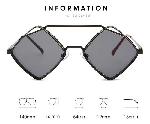 Lentes De Sol Con Marco De Diamante Estilo Steampunk Unisex