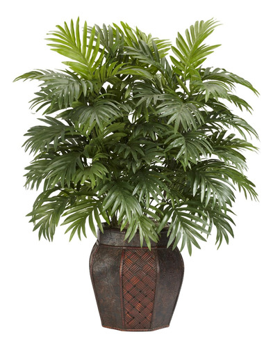 Palma Areca Casi Natural Con Florero Planta Artificial De Se