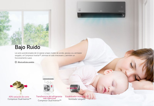 Aire Acondicionado LG Invertr Artcool Frío/calor 3517w Negro