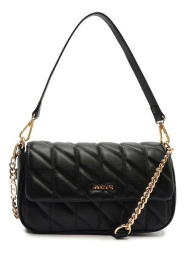 Bolsa Tiracolo Matelasse Triangular Preta Cor Preto