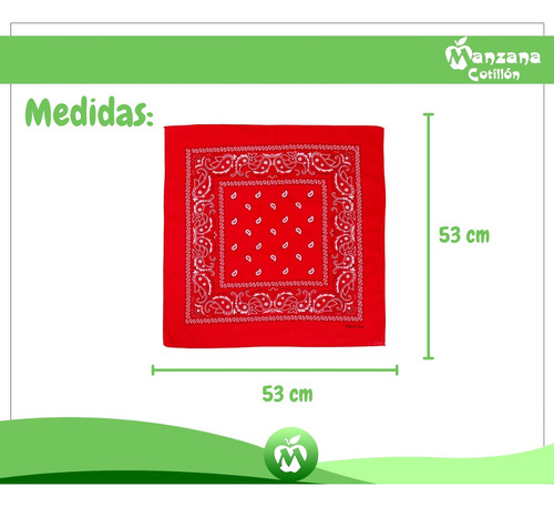 12 Unidades De Bandana Roja De Rockero Disfraz Cotillon