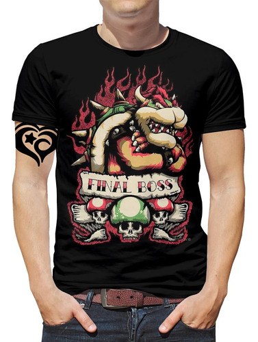 Camiseta Bowser Masculina Blusa Super Mario Bros Boss