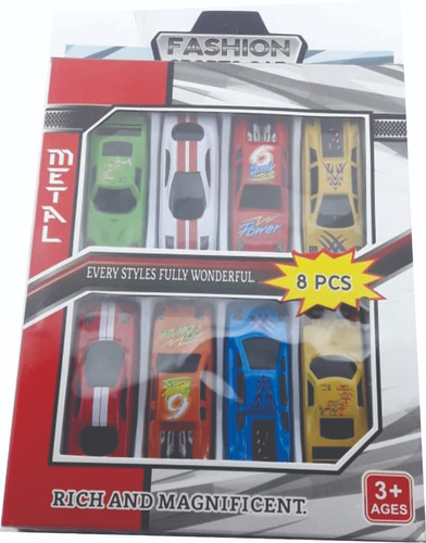 Caja Autitos X 8 Metal Cars Blister Niños Palermo