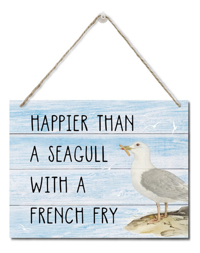 Auii Jo Design Letrero Decorativo Texto  Happy Than Seagull