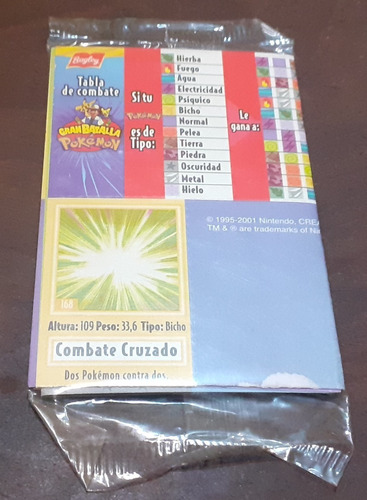 Album De Stickers ** Tabla De Combate Pokemon **  Cerrado 