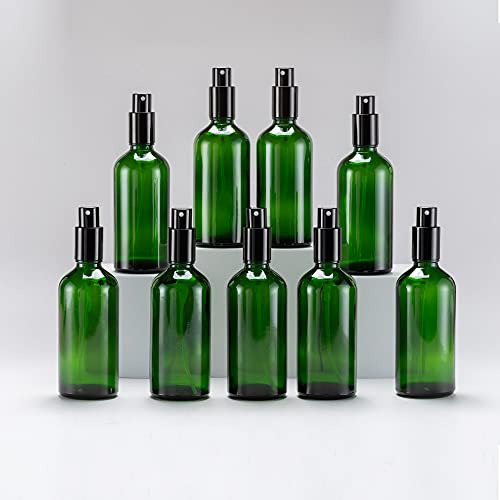Yizhao Botellas De Spray De Vidrio Verde 4oz, Con Pulverizad