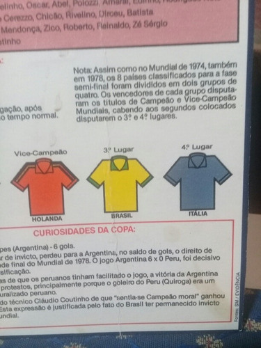 Cards Omo História Das Copas 1978
