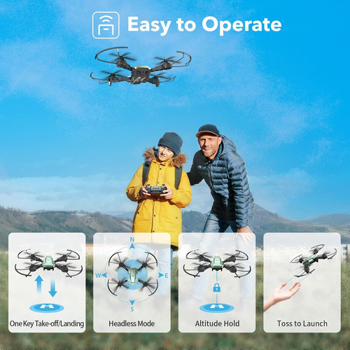 Attop Mini Dron Con Cámara, Cámara Fpv 1080p Con 3 Baterías,