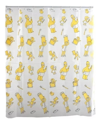 Cortina De Baño Plastica Simpsons Con Ganchos Oferta!