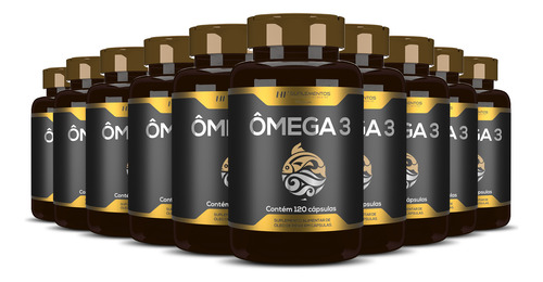 10x Omega 3 Oleo De Peixe Premium 120caps Hf Suplementos