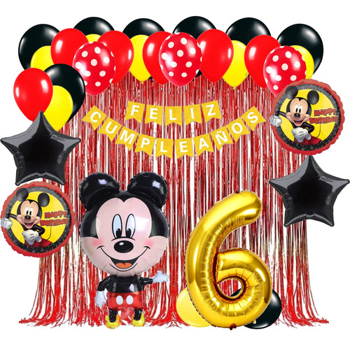 Globos Mickey Mouse Kit Decoración Cumpleaños