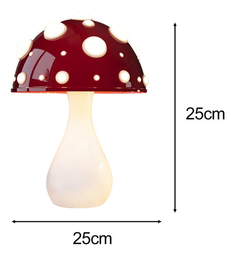 Lámpara De Mesa Mesita De Noche Luz Forma De Seta Lámpara