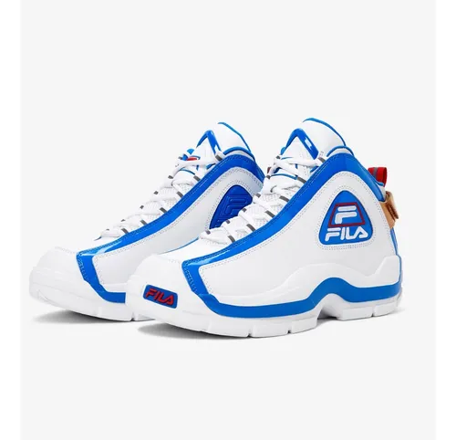 Fila Grant Hill 2 Blanco Azul Cielo Media Bota De Basquetbol