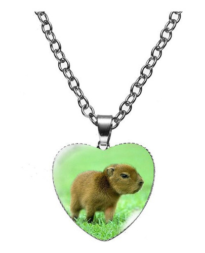 Collar Con Colgante De Corazón De Capybara, Cabu Style 2