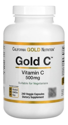 Vitamina C 500mg 240 Caps California Gold Nutrition