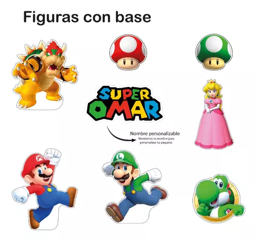 Figuras Mario Bros Base Rígida Kit 10 Pzas Coroplast