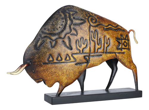 Artículos De Decoración Escultura Animal De Hierro Buffalo H