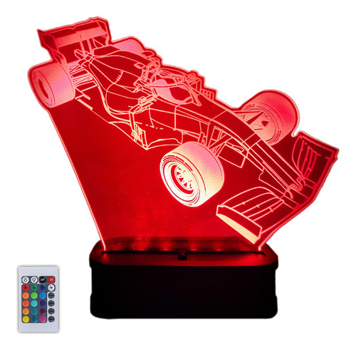 Lampara Infantil Formula 1 Red-bull Velador Led 16 Colores