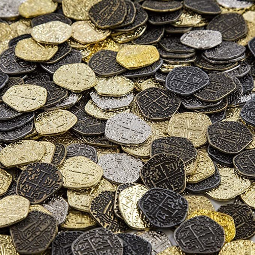 Monedas Del Tesoro Del Pirata, 30 Réplicas De Doblones De Or