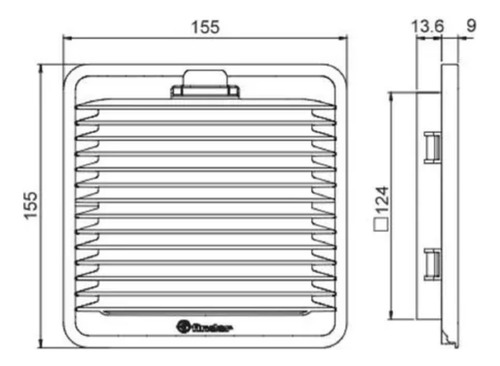 Filtro De Salida Para Ventialdor 125x125mm Ext 7f0300002000