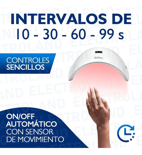 Imagen 5 de 10 de Cabina Led Sun S9 24w Uñas Esculpida Gelificada Digital