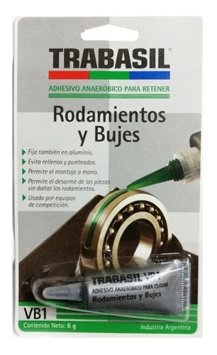 Adhesivo Anaerobico Retener Rodamiento Buje Trabasil Vb1 6g 