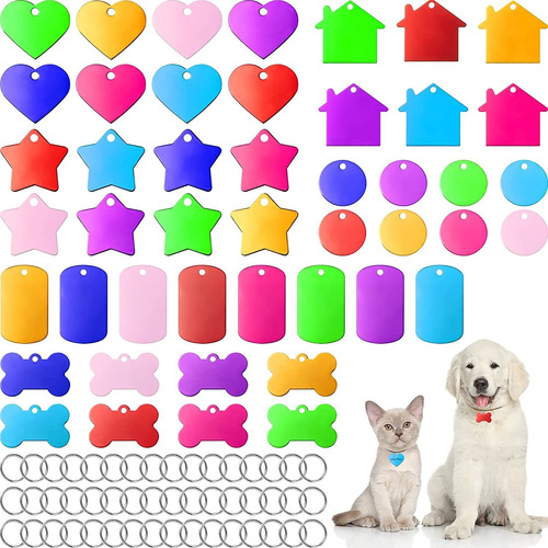 48 Etiquetas De Identificación De Mascotas Coloridas Etiquet