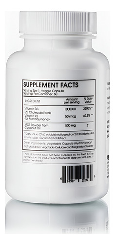 Vitamin D3 + Mk4 Primal Fx Mejore Su Vitalidad
