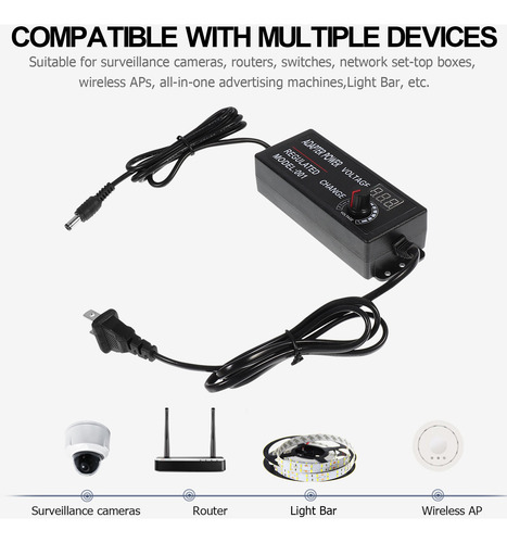 Adaptador De Alimentación Universal Volt Display 9-24 V 3a