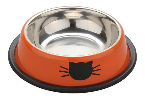 Plato Comedero Mascotas Gato Acero Inoxidable Antideslizante