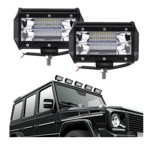 2 Faros Auxiliar Led 72w 24 Leds Cree Spot  4x4 Off Road