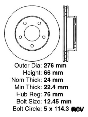 Disco Frenos  Delantera Para Chrysler Conquest   1988