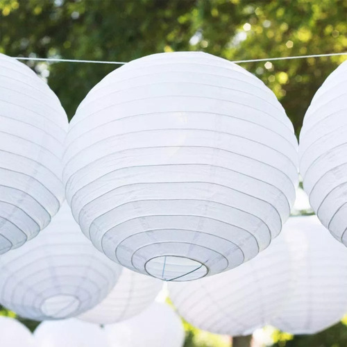 Farol De Papel Blanco Chino, Linternas De Papel Redondas Dec
