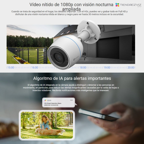 Combo X2 Ezviz H3c 1080p Exterior - Inteligencia Artificial