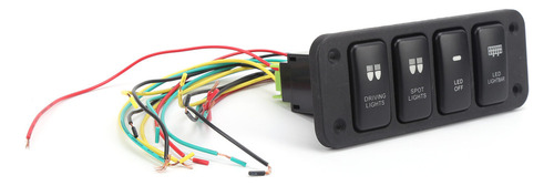 Interruptor De Panel De 4 Bandas Con Luz Led Azul Para Condu