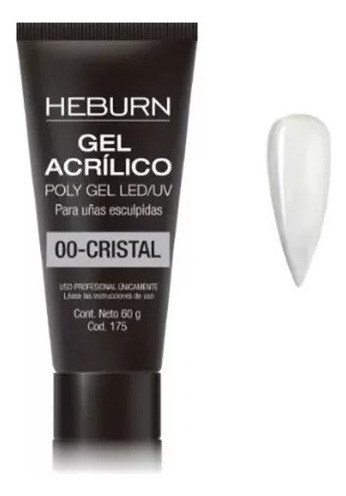 Polygel Heburn Gel Acrílico Led / Uv Uñas Esculpidas 60g  