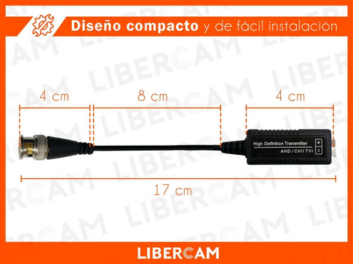 Video Balun Utp Alta Potencia Para Camaras De Seguridad Color Negro