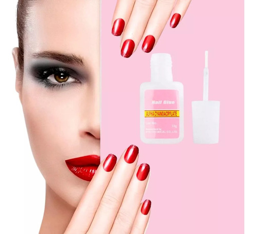3pzs Pegamento Tips Uñas Postizas Uñas Press On Transparente