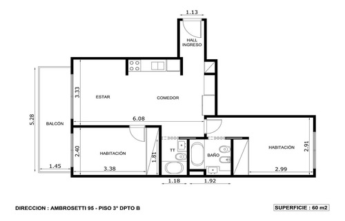 Venta Departamento 3 Ambientes Luminoso Al Frente Con Balcón Caballito