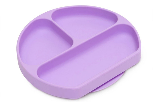 Plato Con Divisiones Para Bebé, Bumkins Silicona Lavanda Liso