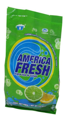 Imagen 2 de 8 de Detergente En Polvo America Fresh, Limon, 400g
