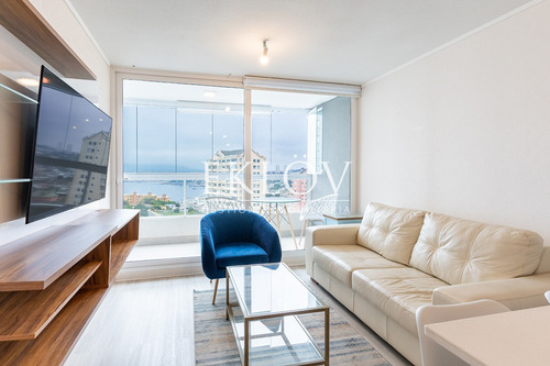 Depto Semi Nuevo En Costa De Montemar, 2d/1b, Vista Al Mar