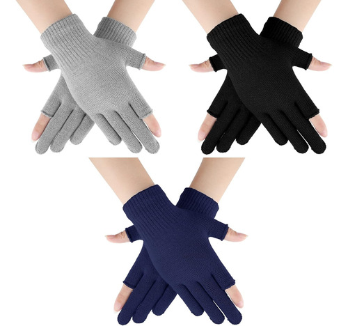 3 Pares De 2 Guantes De Ciclismo De Invierno Sin Dedos Para 