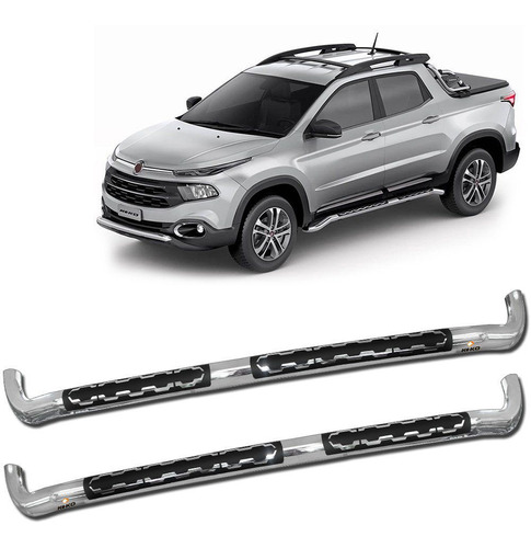 Estribo Keko Tubular 2 PLG. Acero Fiat Toro 2016+ Cromado