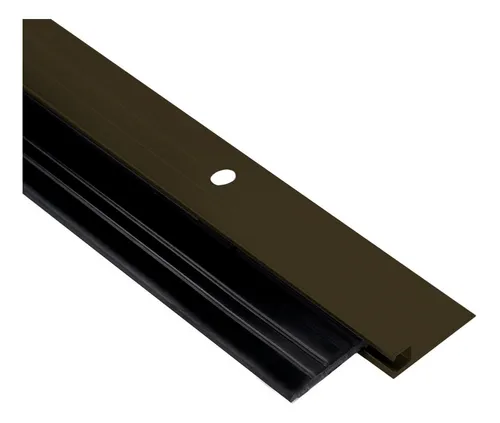 Zocalo Puerta Metalico Aluminio Con Goma Burlete 90 Cm Color Marrón Oscuro Liso