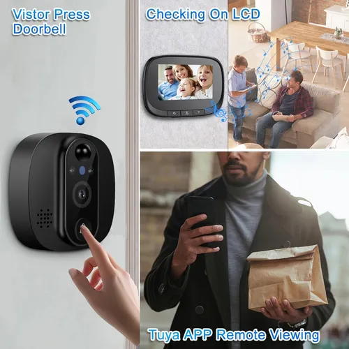 Mirilla Digital Wifi Pantalla 4,3 Notificación Al Smartphone