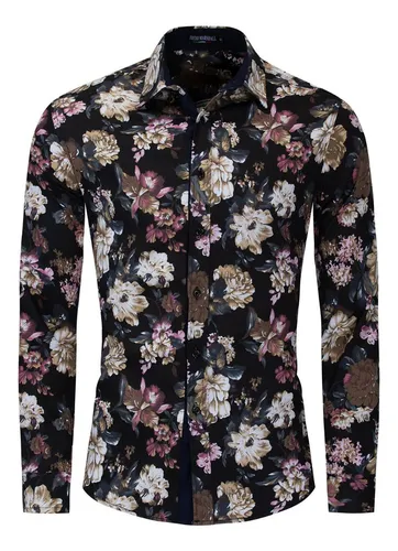 Camisa hawaiana manga larga hotsell