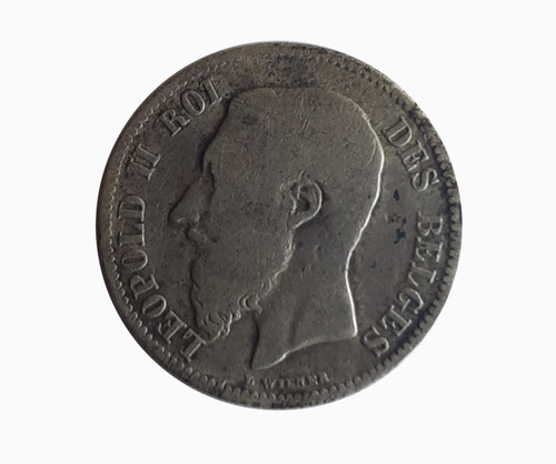 Moneda Bélgica 1898 50 Centavos 